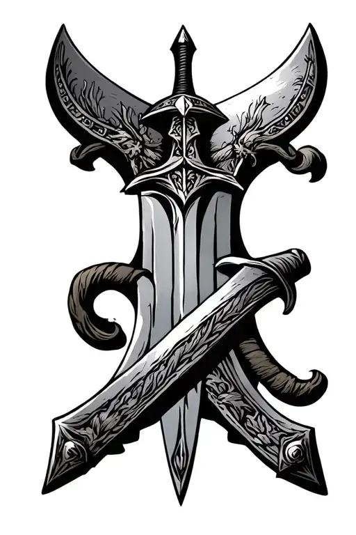 viking sword tattoo design idea