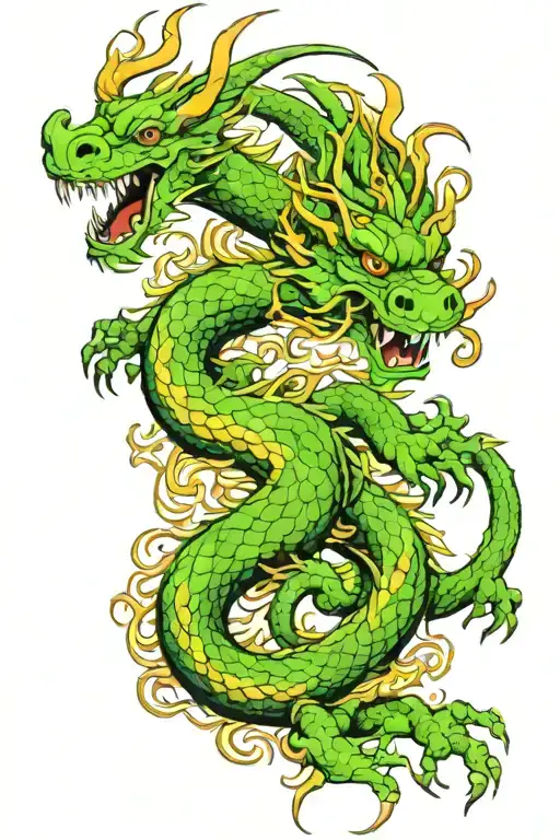 oriental dragon surrounded tattoo design idea