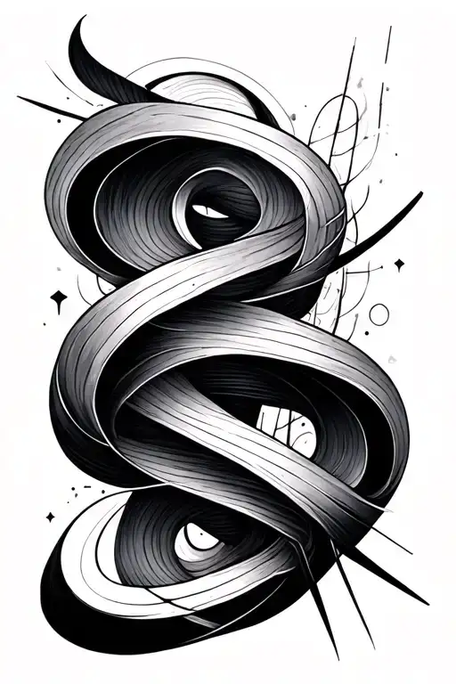 fine line tattoo double helix geometric shapes tattoo design idea