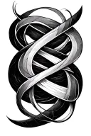 fine line tattoo double helix geometric shapes tattoo design idea