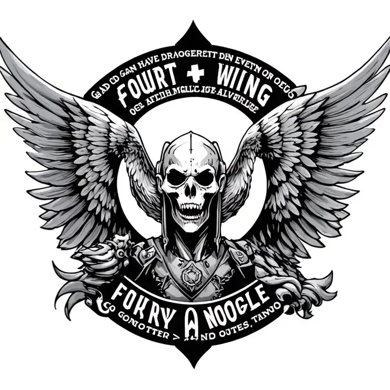Gad godt have noget med dragerne og den eventyrlige del af Fourth Wing og nogle quotes fra hovedpersonerne tattoo design idea