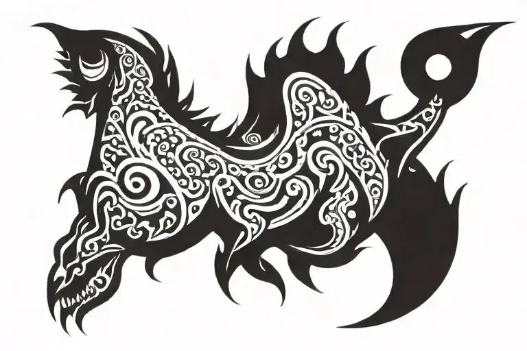 sea monster tattoo design idea