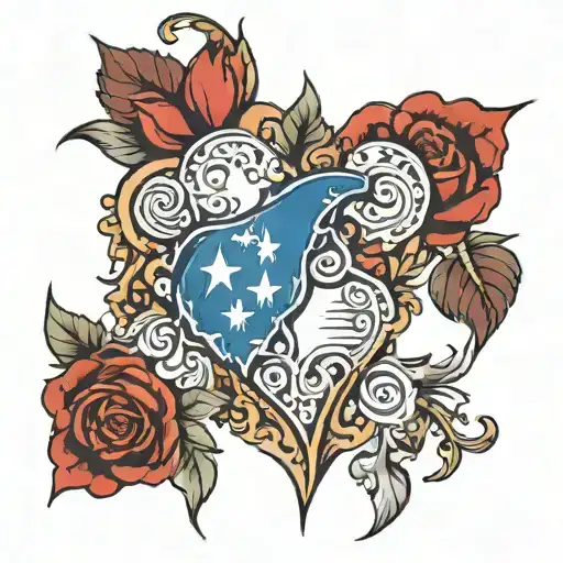 bosnia and heart  tattoo design idea