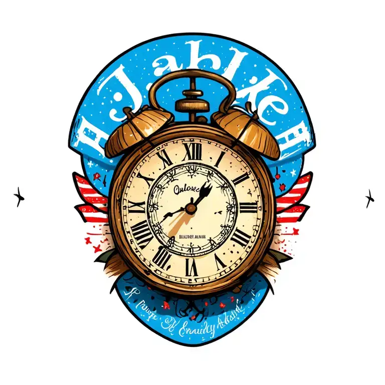 "Jake" clock face tattoo featuring tattoo design idea