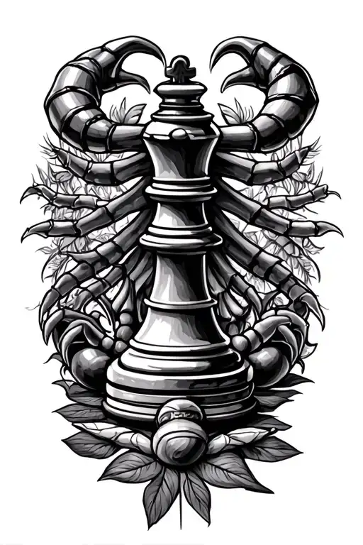 XI.IV.MCMLXXXVII, Scorpio, Math teacher, and Chess tattoo design idea