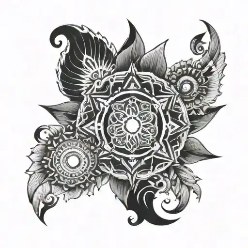 Intricate Magha, Ashlesha, and Vishakha Nakshatras tattoo design idea
