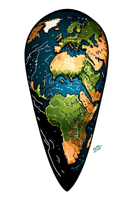 world map adventure tattoo design idea