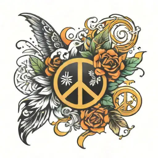 peace love and prosperity tattoo design idea