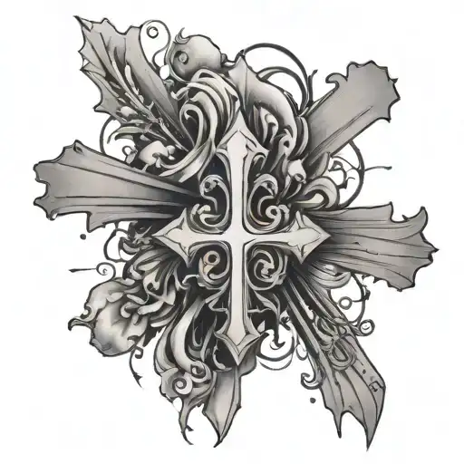 "beautifully broken"with cross tattoo tattoo design idea
