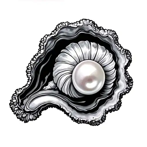 pearl in  oyster tattoo design idea