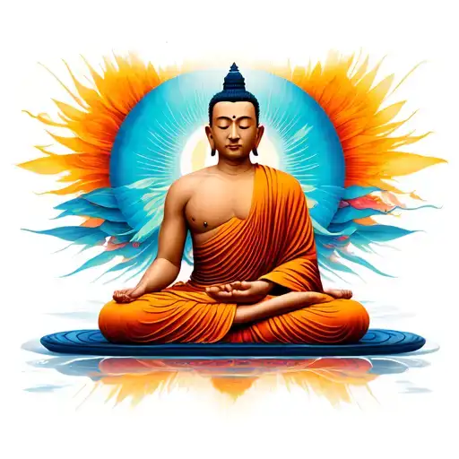 Buddhist monk meditating tattoo design idea