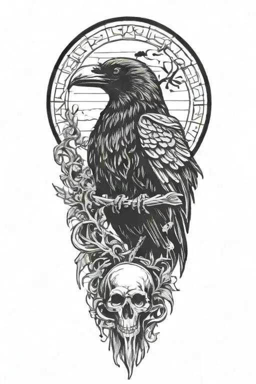 Raven Grim Reaper tattoo design idea