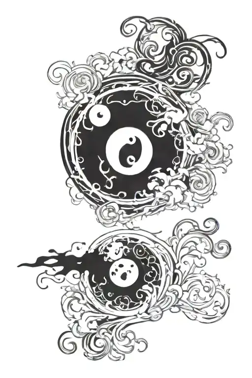 the yin and yang symbol bleeding tattoo design idea