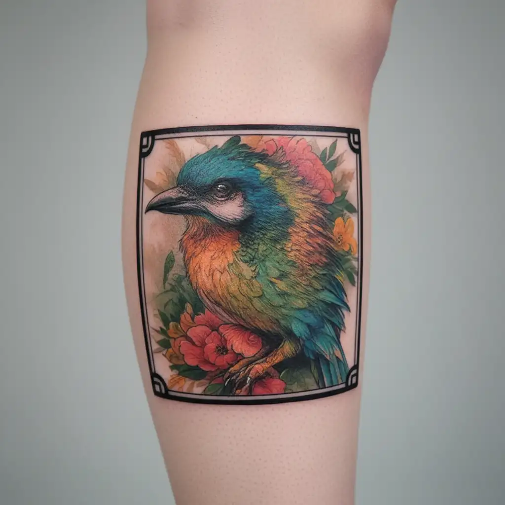 Guatemala Quetzal posing tattoo design idea