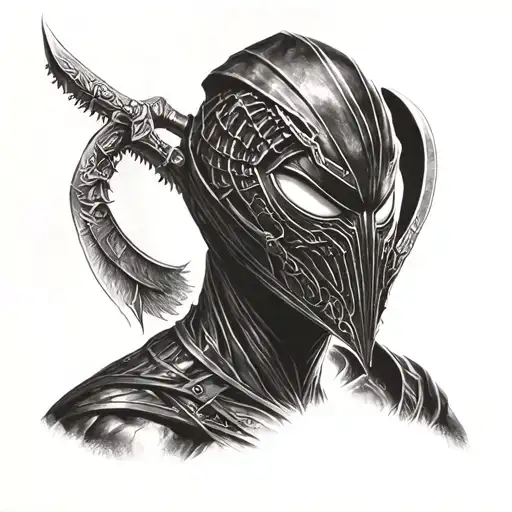 noob saibot dark mortal kombat  whit oz tattoo design idea