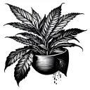 danger with plants growing tattoo design idea