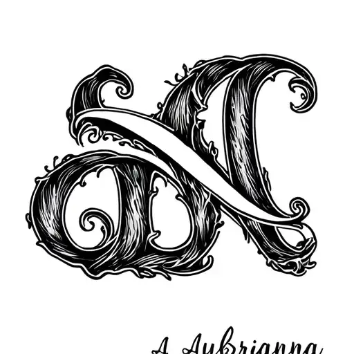 "Nia Aubrianna" Nebraska N letter tattoo design idea