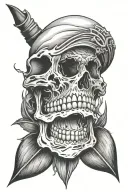 crying skull tattoo design idea