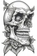 crying skull tattoo design idea