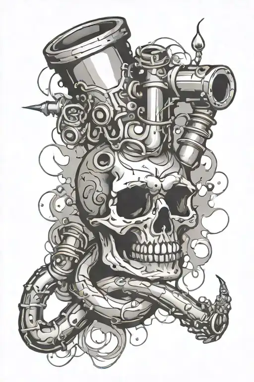 meth pipe surrounded tattoo design idea