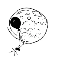 baloon full moon tattoo design idea
