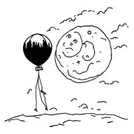 baloon full moon tattoo design idea