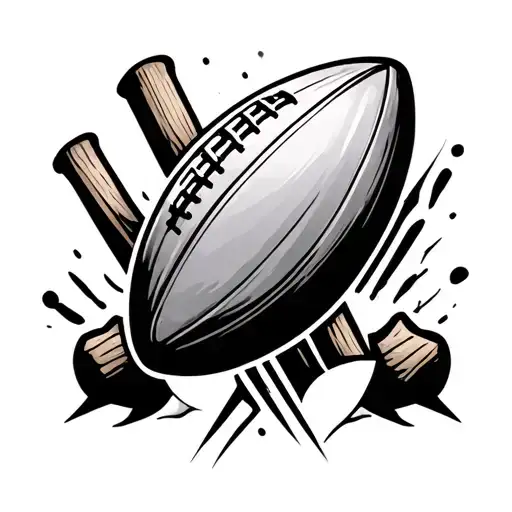 rugby ball and posts tattoo design idea