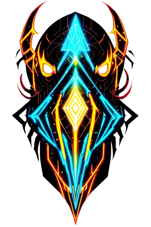 symbiote tribal tattoo colorful tattoo design idea