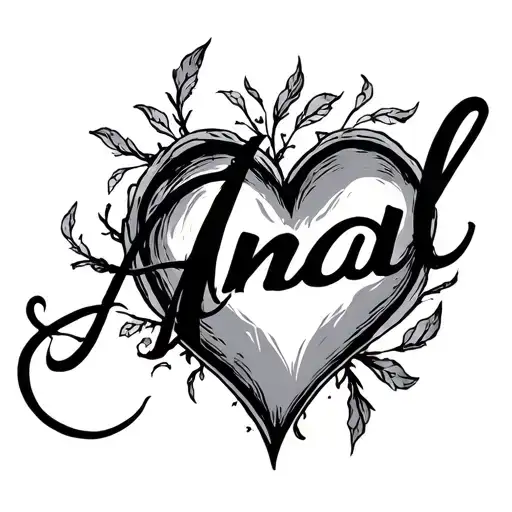 "Anal" Heart lovely  tattoo design idea