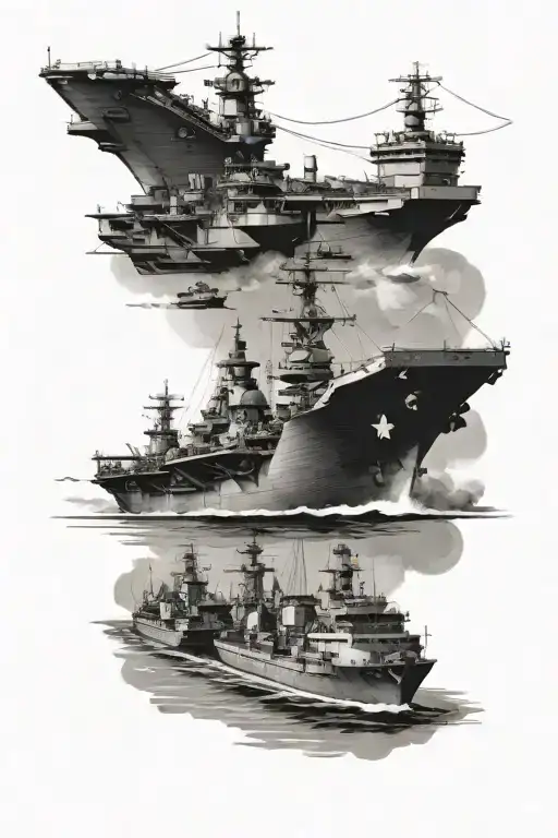 US Navy, Police, Aircraft Carrier, Ambulance tattoo design idea