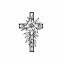 Floral Cross tattoo design idea