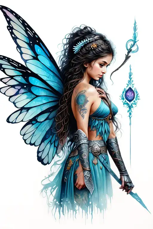 Warrior Fairy tattoo design idea