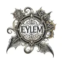 Write the name Eylem in Gothic letters on the outside of your arm like a professional tattoo artist would do. tattoo design idea