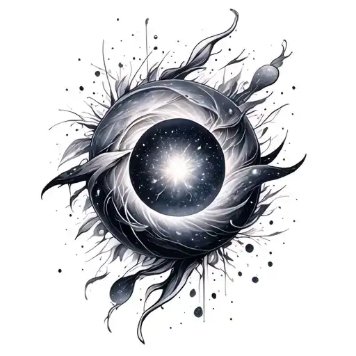 Galaxy Black And White tattoo design idea