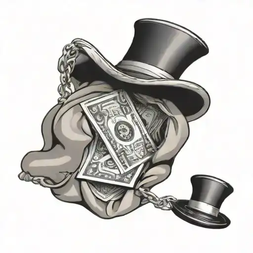 monopoly money bag tattoo design idea