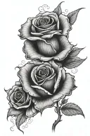 strength rose fire coming tattoo design idea