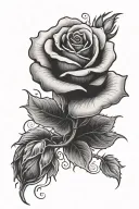 strength rose fire coming tattoo design idea