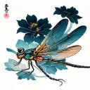 dragonfly hovering tattoo design idea