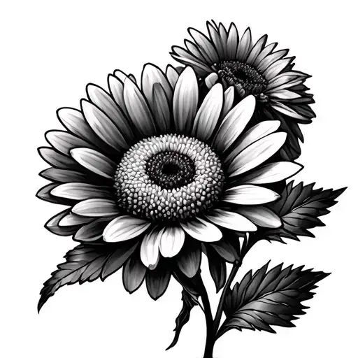 Aster And Chrysanthemum tattoo design idea