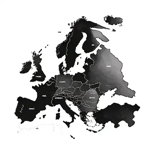europe map tattoo tattoo design idea
