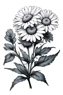 fine line chamomile tattoo design idea