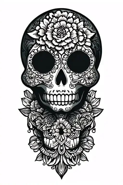 Mexican Sugar Skull tattoo design idea