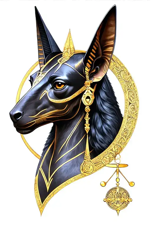 anubis libra zodiac sign tattoo design idea