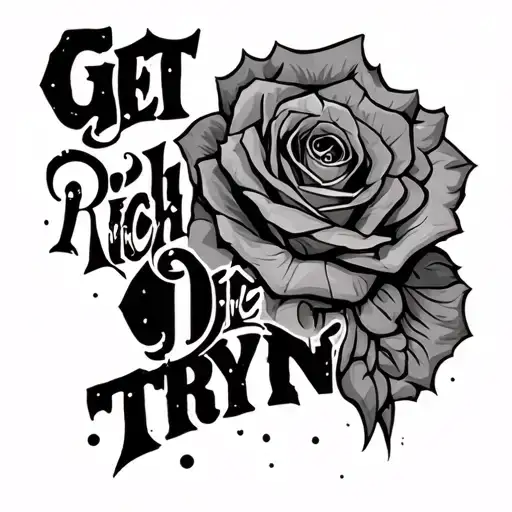 get rich or die tryin tattoo design idea