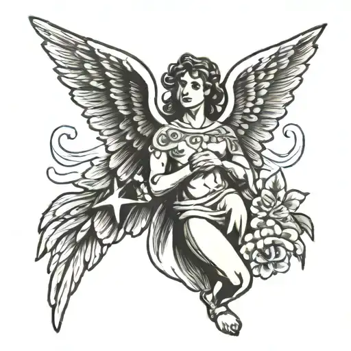 Gabriel Angel tattoo design idea