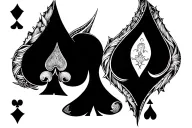 backwards 7 of spades, 2 of diamonds cards   tattoo design idea