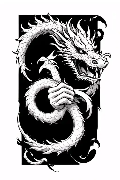 Sun,dragon,cardinal,fist. japanese traditional theme tattoo design idea