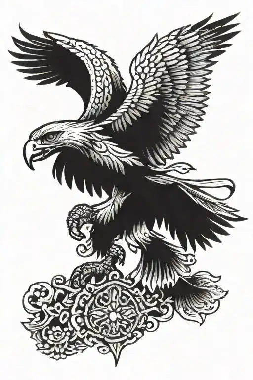 Mexican eagle tattoo design idea