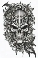 Dark Spider Skull tattoo design idea