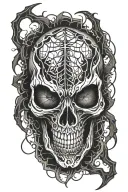Dark Spider Skull tattoo design idea